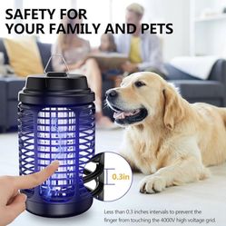 Bug Zapper Outdoor, Mosquito Zapped Indoor with Dusk to Dawn Light Sensor, 4000V Electric Fly Zapper, Waterproof Mosquito Killer, Fly Trap for Home, P