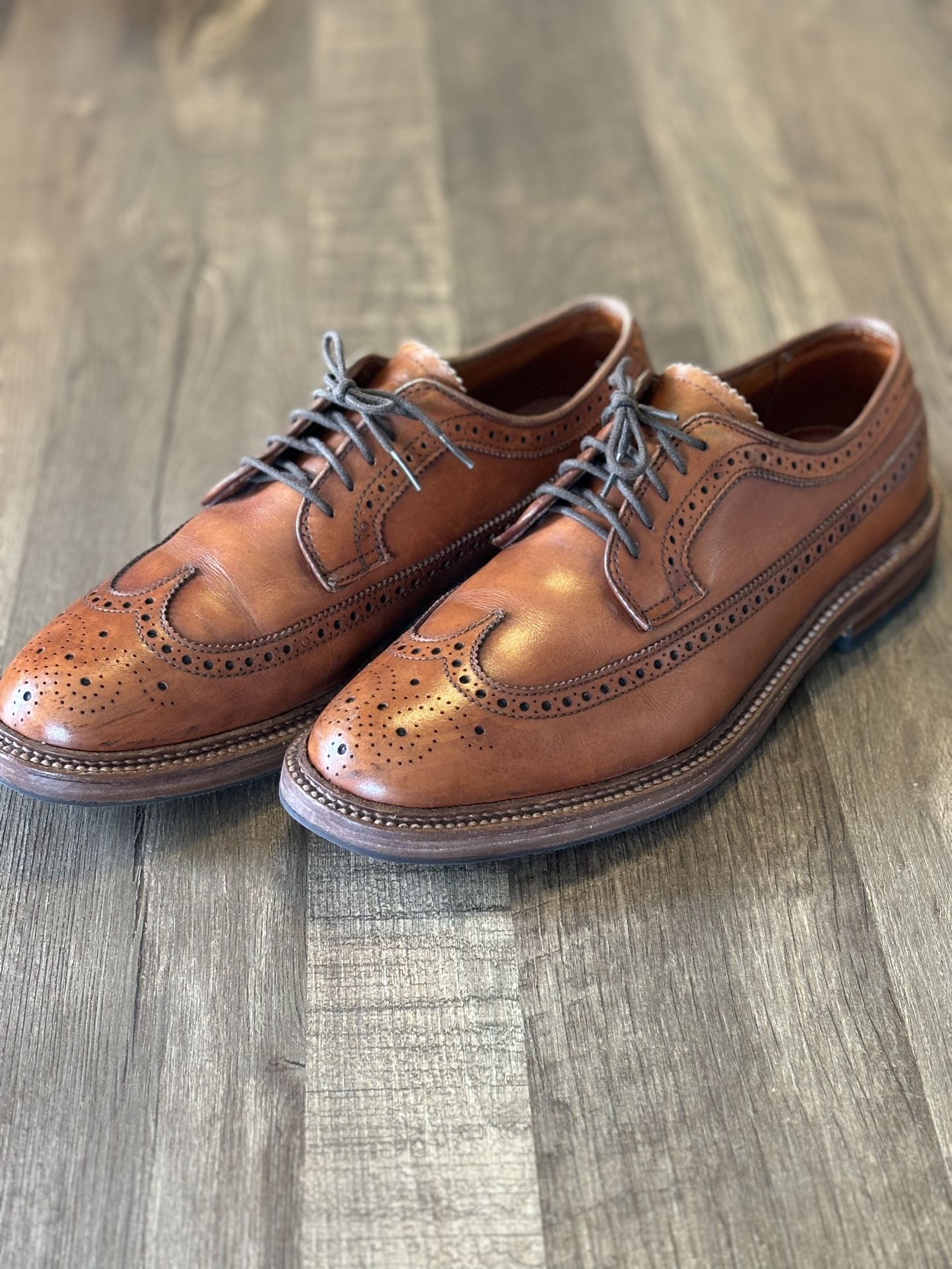 Rare Alden® for J.Crew longwing bluchers in tobacco