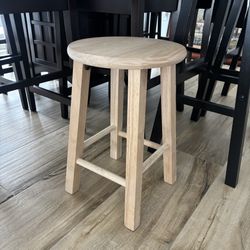 Small Solid Wood Stool 18” 