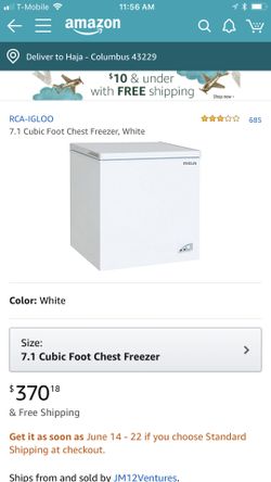 Igloo chest freezer 7.0 cu ft