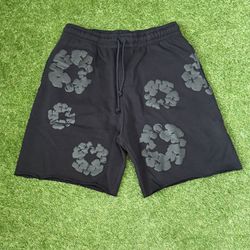  Black On Black Denim Tears Shorts