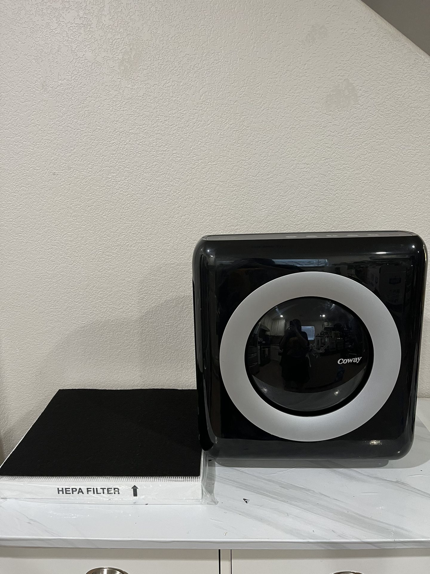 Coway Air Purifier Airmega AP-1512HH (Black) True HEPA Air Purifier with 361 Sq. Ft. Coverage, Auto&Eco Mode, Air Quality & Filter Replacement Indicat