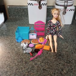 Barbie Doll & Accessories & Pretend Food (Must Pick Up