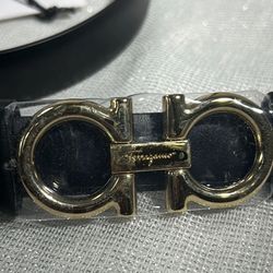 Ferragamo Black Reversible And Gancini Adjustable Belt (Mens Size 34-36 )