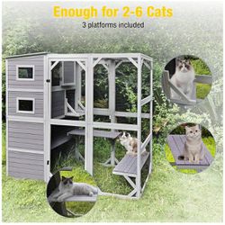 😀 Aivituvin Large Cat Catio 4 Tiers Cat Enclosures House