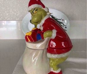 NEW CHRISTMAS DR SEUSS GRINCH COOKIE JAR