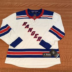 New York Rangers Fanatics White Away Premium Jersey Mens Large Brand New With Tags