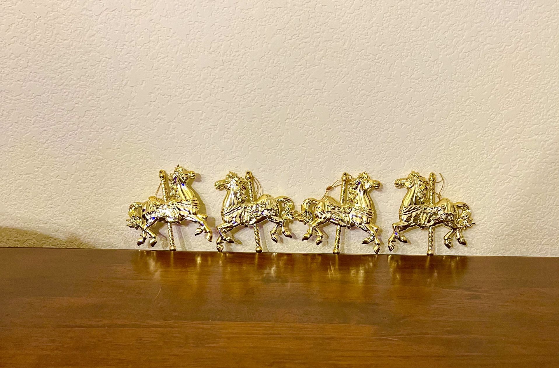 Set Of 4 Vintage Big Horse Ornaments