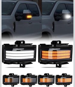 LED Sequential Side Mirror Turn Signal Marker Light, Smoke Lens 2PCS