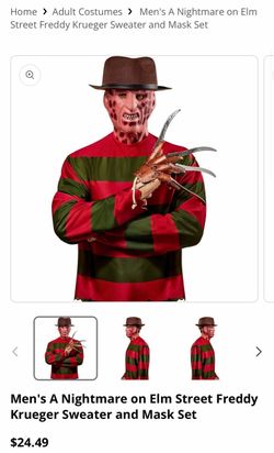 Freddy Krueger Sweater, Glove & Mask