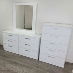 Dresser Whit Mirror And Chest - Cómoda Con Espejo Y Gavetero 
