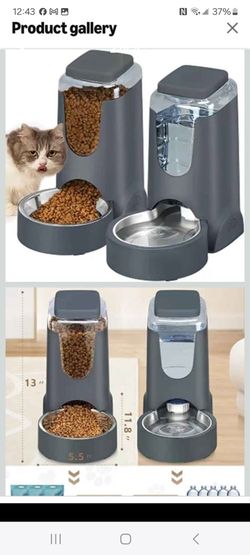 Automatic cat feeder and water dispenser with stainless steel bowl new in box pick up in pomona $35