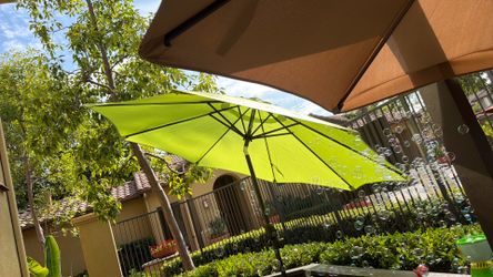 Large 9 foot neon green umbrella