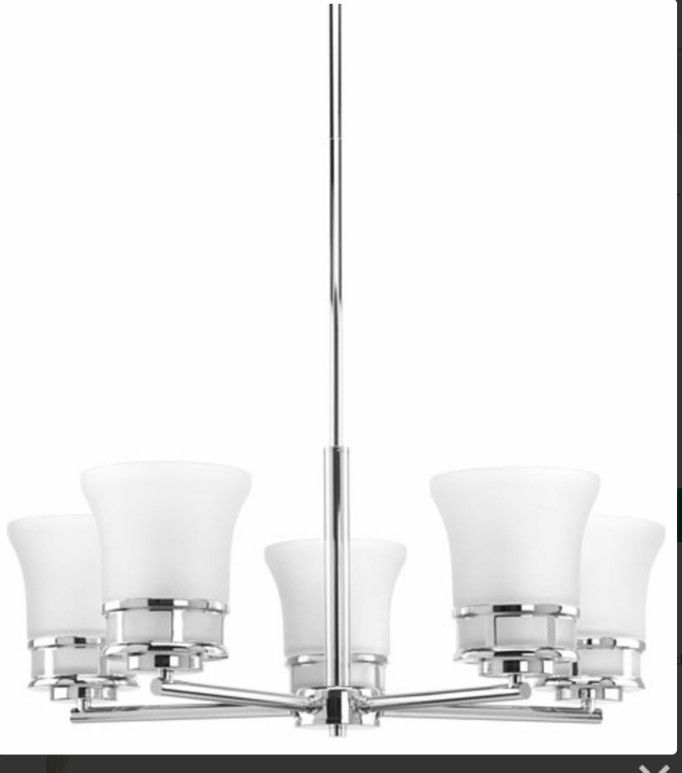 Progress P4613-15 Cascadia 5 Light 26 Inch Polished Chrome Chandelier Ceiling Light - P4613-15 New In Box.