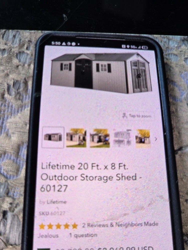 Shed 20ft X8ft (Life Time Vinyl Shed) New In The Box