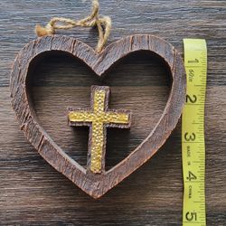 Heart And Cross Ornament Wall Decor