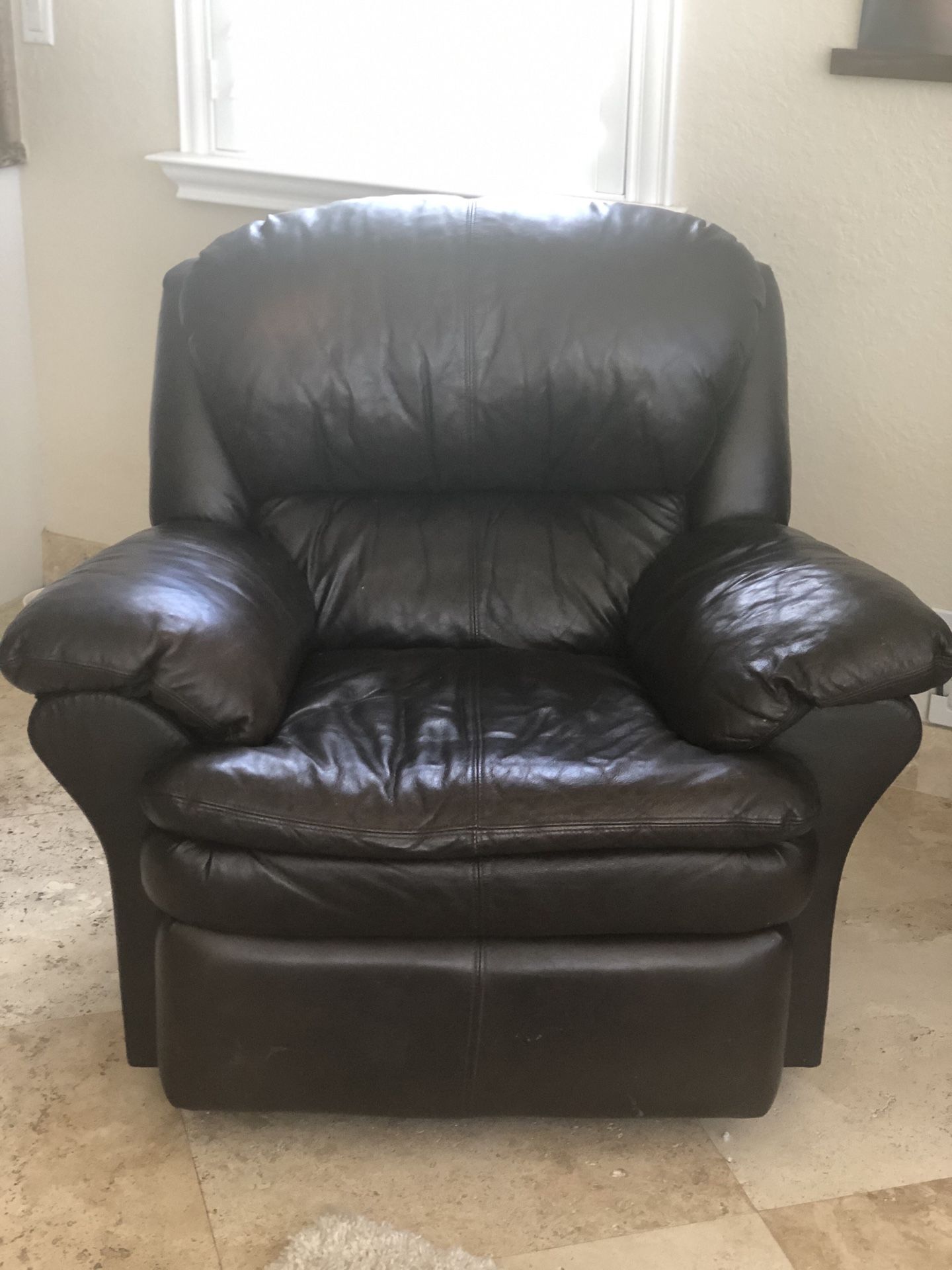 Leather recliner