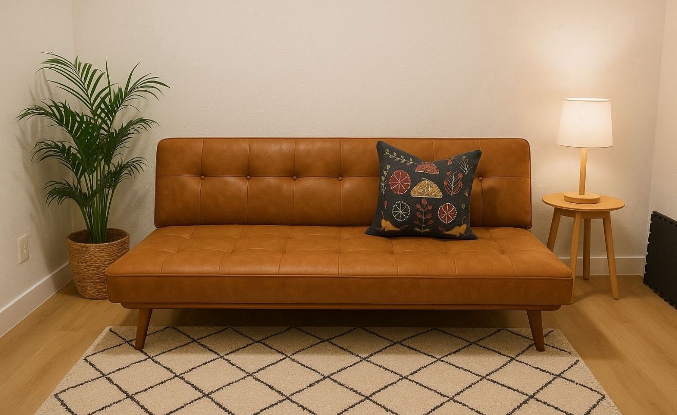 Stylish Mid-Century Modern 66" Convertible Sofa