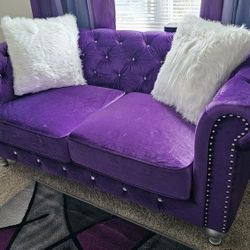 New Purple Sofa And Loveseat