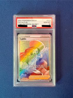 Both Pokémon Caitlin 213/198 PSA 10 Full Art Secret Rare Chilling Reign /Pokémon Bea 193/185 PSA 8 Full Art Secret Rare Vivid Voltage