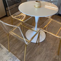 Chiaro clear chair gold sales