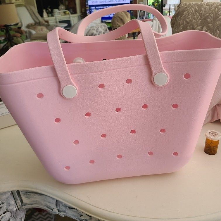 Bogg style Rubber Bag Tote Rose Petal Pinky 