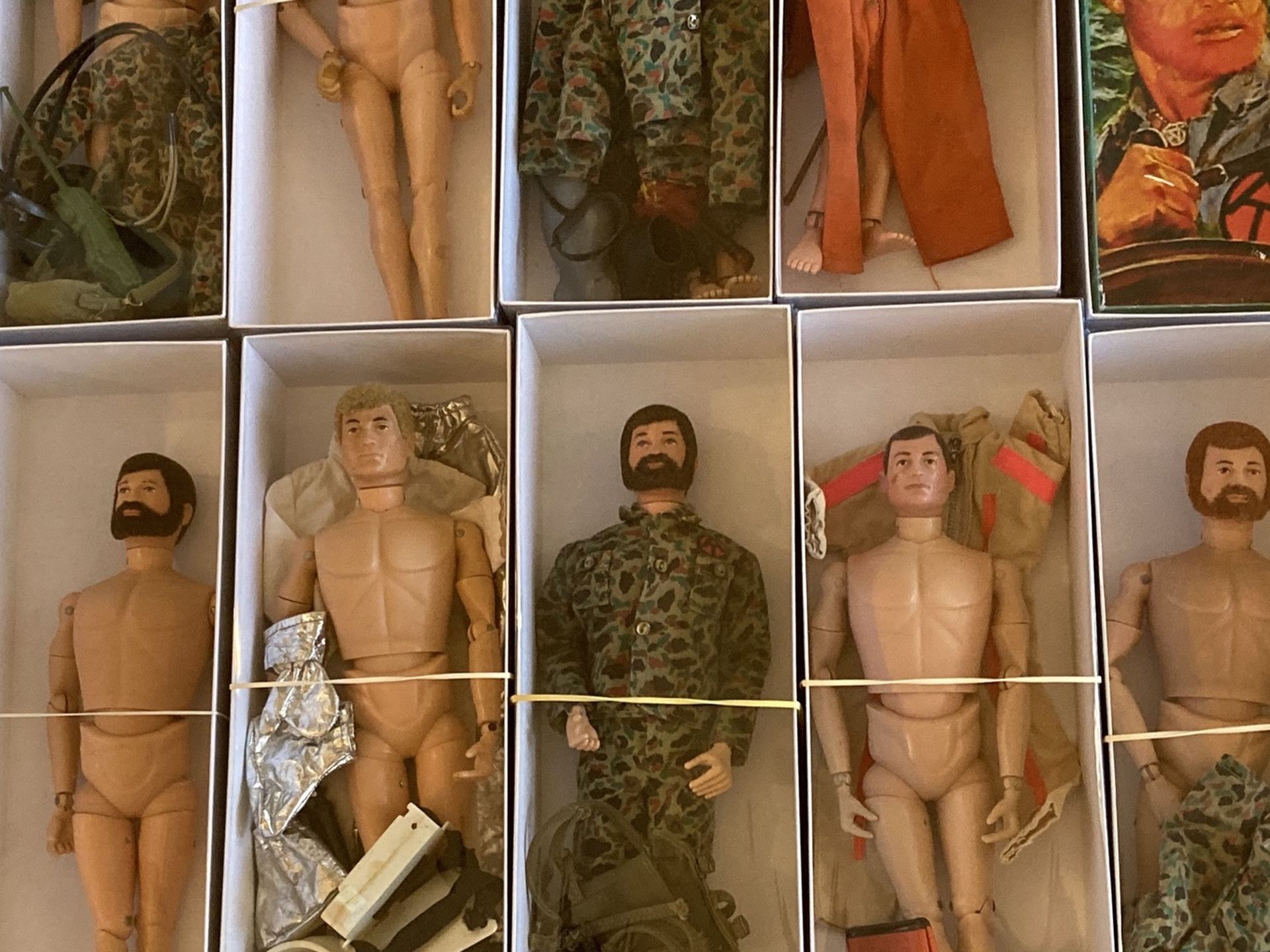 Lot of vintage GI Joe toys dolls accessories 1960s 70s Jeeps trailer display boxes