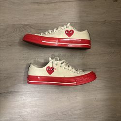 Converse  Chuck Taylor All Star 70 Low Comme des Garcons Egret / Red Sz 9