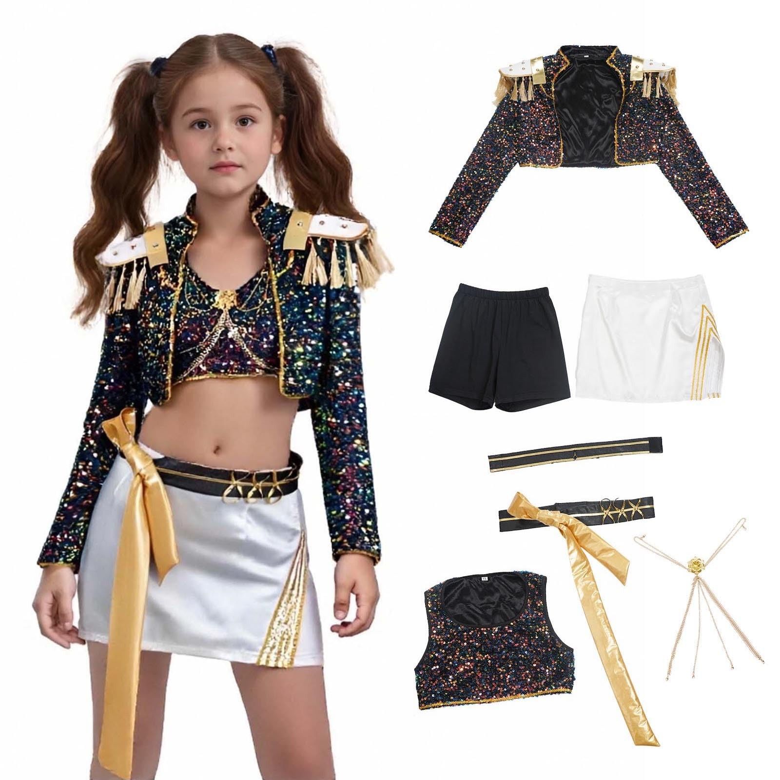 Kids Girls K Pop Demon Hunters Mira Cosplay Costume Fancy Dress