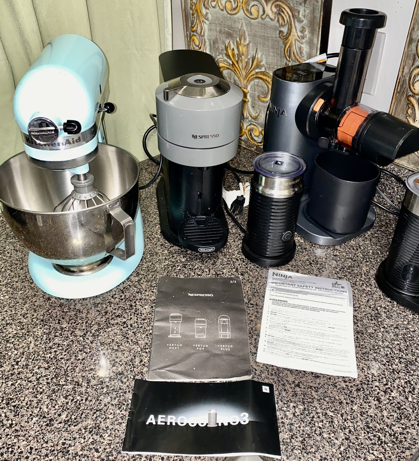 KitchenAid & Nespresso & Ninja NeverClog Cold Press Juicer Must Sell ASAP!!! Never Used