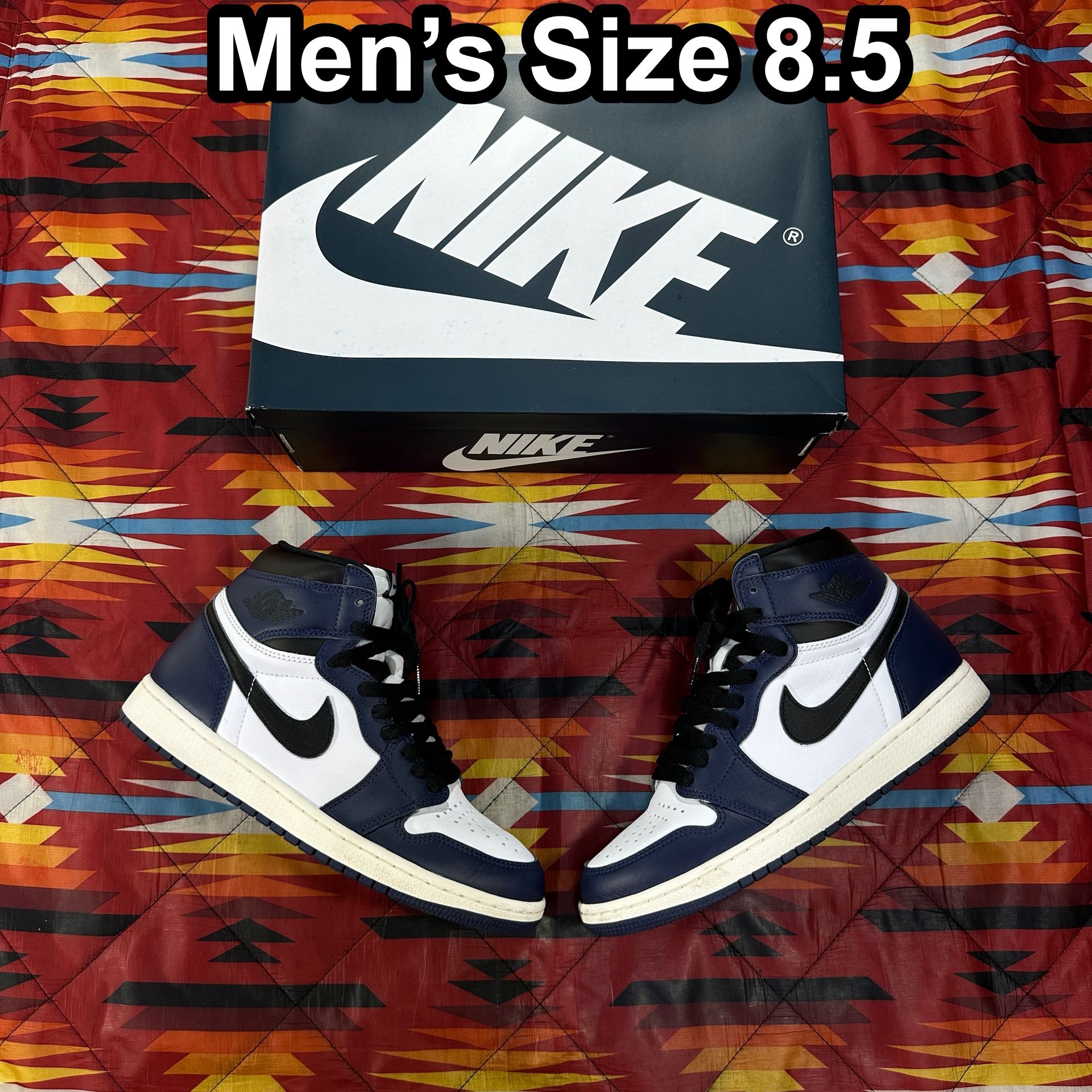 Nike Air Jordan 1 Retro High OG Midnight Navy DZ5485-401 Men's Size 8.5