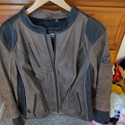 Harley Davidson Brown Leather Coat
