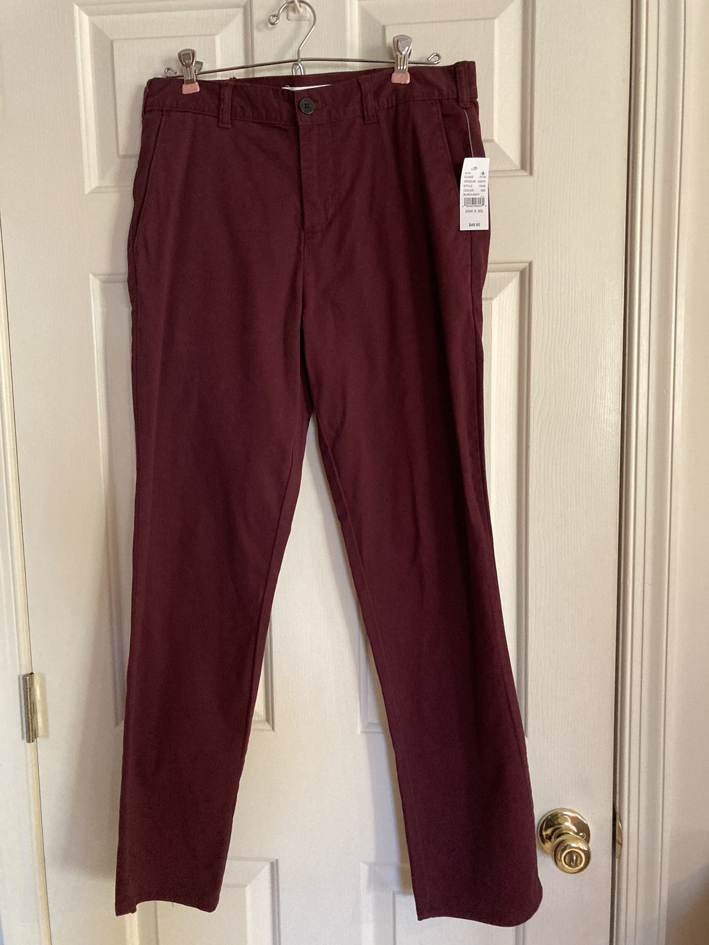 Pac.Sun Men’s Pants Size 29 X 30 Slim Casual Maroon Color Brand New