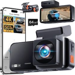 Brand New in sealed box 4K + 2.5K Front & Rear Dash Cam w/ 64GB Card, WiFi & Night Vision