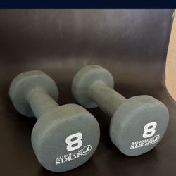 Set Of 2 New 8-Pound Dumbells Dumbbells Hand Weights 