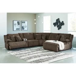 Ashley Furniture Large Brown Microsuede Reclining Sectional