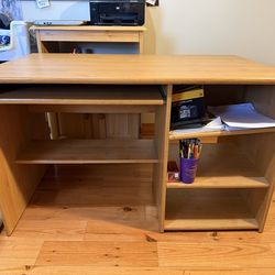 Computer Desk w/ Adjustable Shelves & Keyboard Tray.