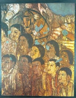 Monks Sermon Original Antique Vintage Fine Art INDIA Print Poster Ajanta Caves Wall Painting 1950’s Italy Printed Collectible Ephemera HILLCREST