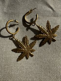Gold Plated Leaf Earrings