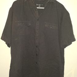 Beverly Hills Polo Club Men's Black Casual Button Up Shirt
