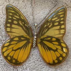 Real Butterfly Specimen Necklace