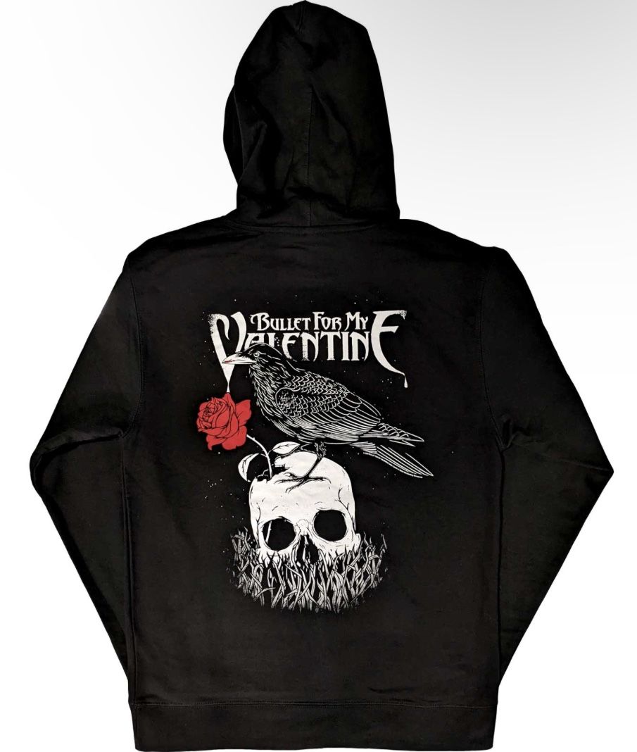 Bullet For My Valentine Hooded Sweatshirt Logo & Raven Black Adult