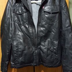 Levis medium man lethter black yacket