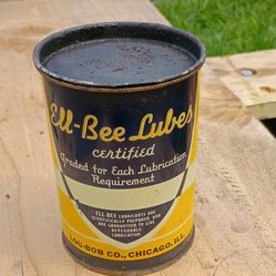  Vintage ELL bee Lubes Tin Can, Chicago Company. Net 1lb