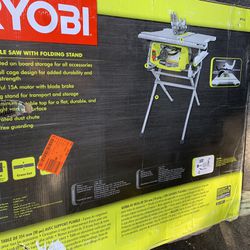 RYOBI 15 Amp 10 in. Compact Portable Corded Jobsite Table Saw with Folding Stand