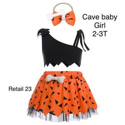 Baby Toddler Caveman Cavewoman Costume 2-3T / Disfraz de Cavernicola Bebe