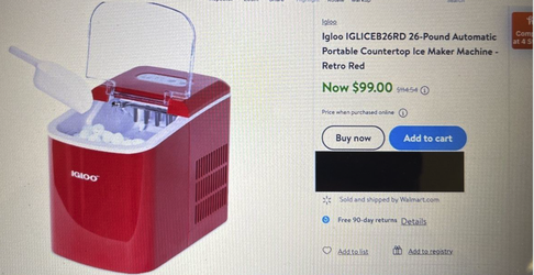 Igloo 26 Pound Automatic Portable Ice Maker Red