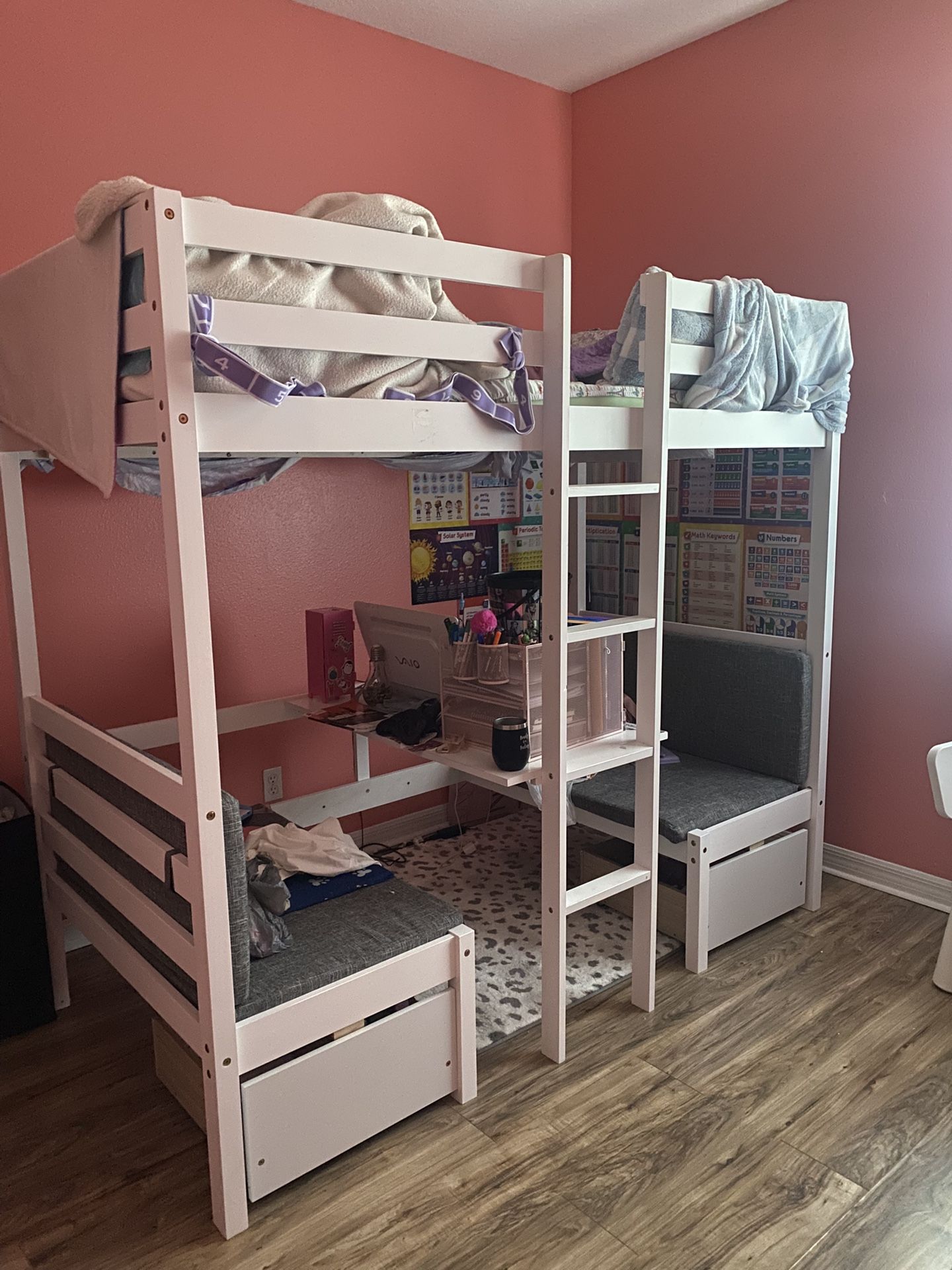 Twin Bed/Desk Combo
