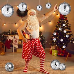 MIRROR DISCO BALL - 10 - INCH COOL AND FUN SILVER HANDING PARTY DISCO BALL - BIG PARTY DECORATION