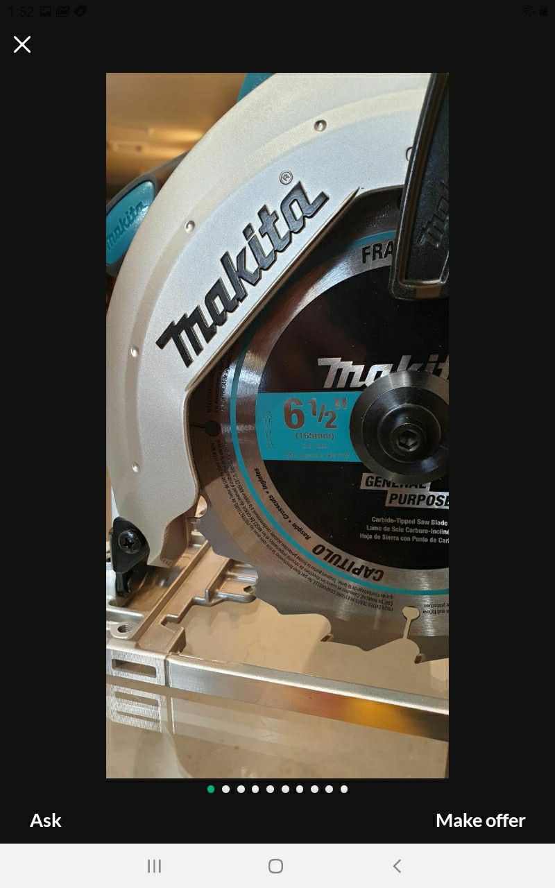 MAKITA 18V CORDLESS CIRCULAR SAW 6-1/2" IN. NO BATTERY NO CHARGER SOLO LA HERRAMIENTA